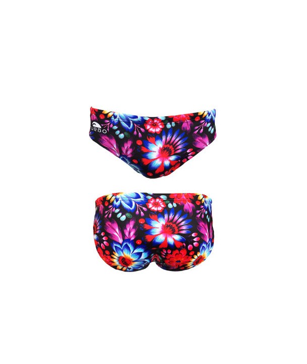 Bañador hombre TURBO waterpolo BLACK FLOWER WP 2 capas