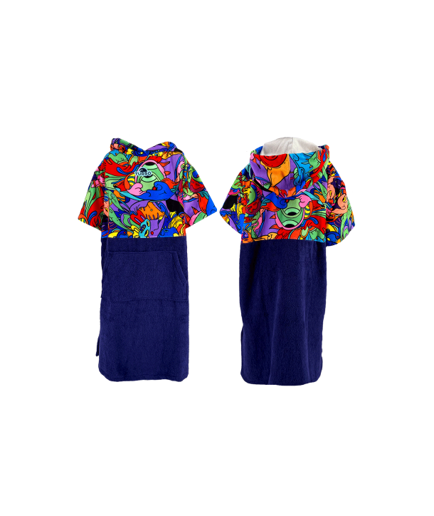Poncho turbo de rizo SUPER-PSYCHEDELIC sublimado
